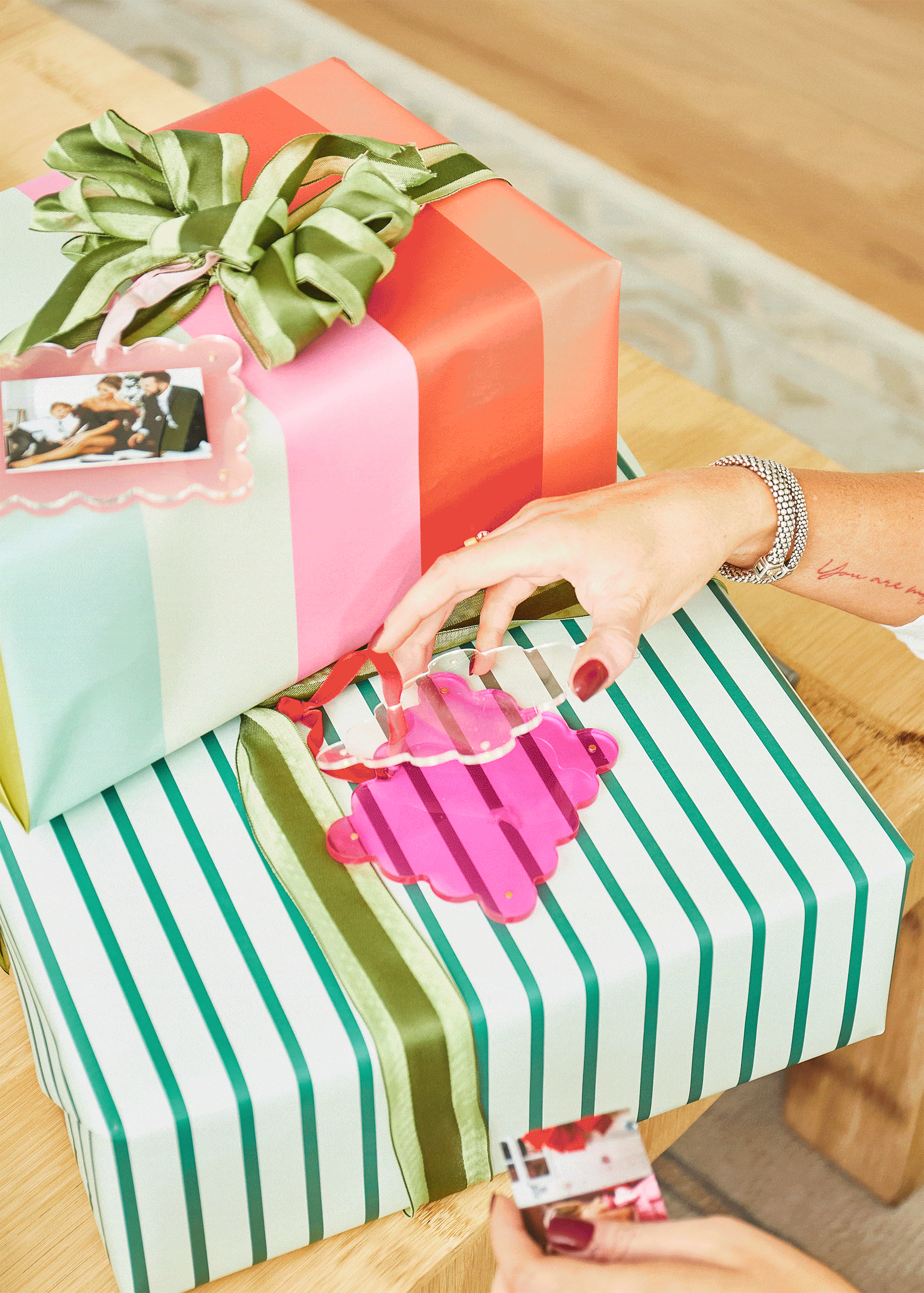 Mini Photo Frame Ornament | Neon Pink
