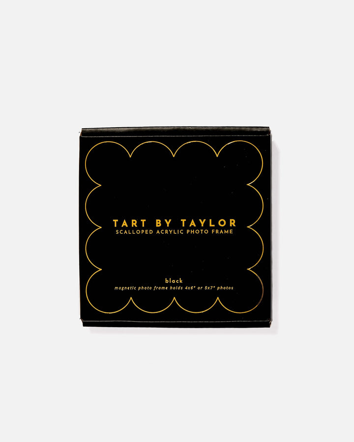 Black Mini Acrylic Picture Frame in its color-matched Tart By Taylor gift box