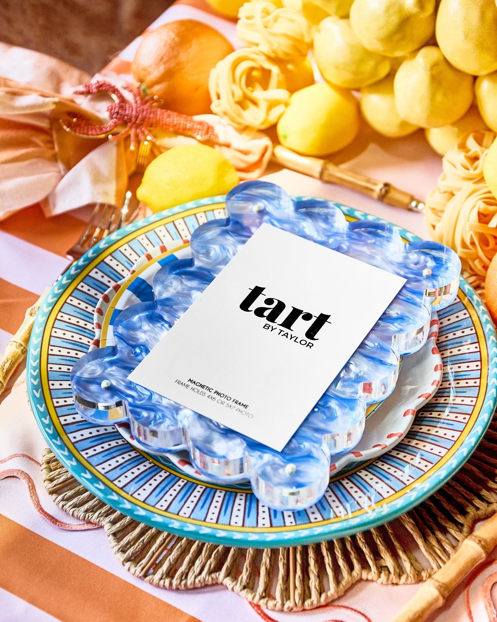 Blue Marbled Acrylic Picture Frame - Tart By Taylor - FRAME-MARB-BLUE