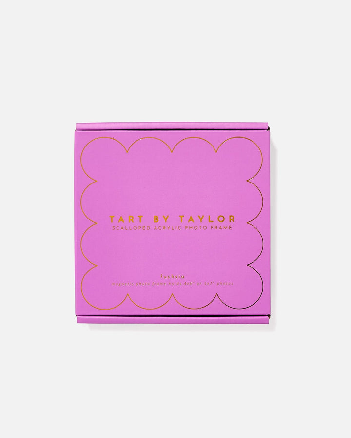 Fuchsia Mini Acrylic Picture Frame in its color-matched Tart By Taylor gift box