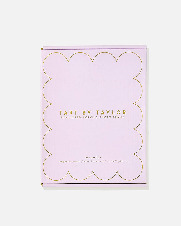 Lavender Acrylic Picture Frame in its color-matched Tart By Taylor gift box