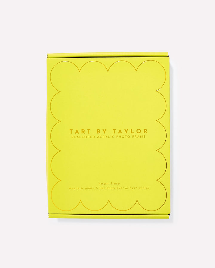 Neon Lime Acrylic Picture Frame in its color-matched Tart By Taylor gift box