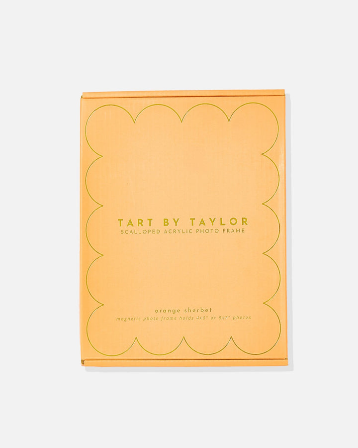 Orange Sherbet Acrylic Picture Frame in its color-matched Tart By Taylor gift box