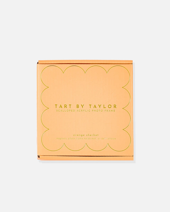 Orange Sherbet Mini Acrylic Picture Frame in its color-matched Tart By Taylor gift box
