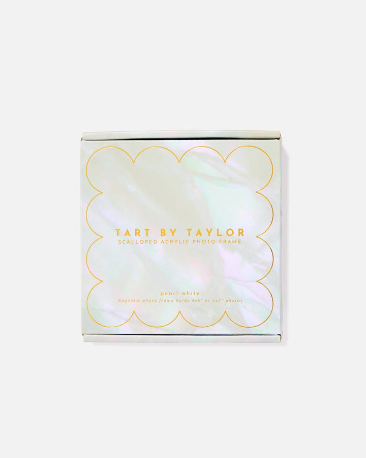Pearl Mini Acrylic Picture Frame in its color-matched Tart By Taylor gift box