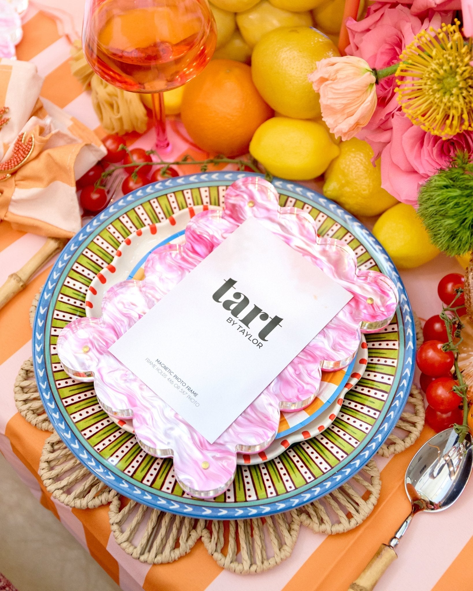 Pink Marbled Acrylic Picture Frame - Tart By Taylor - FRAME-MARB-PINK