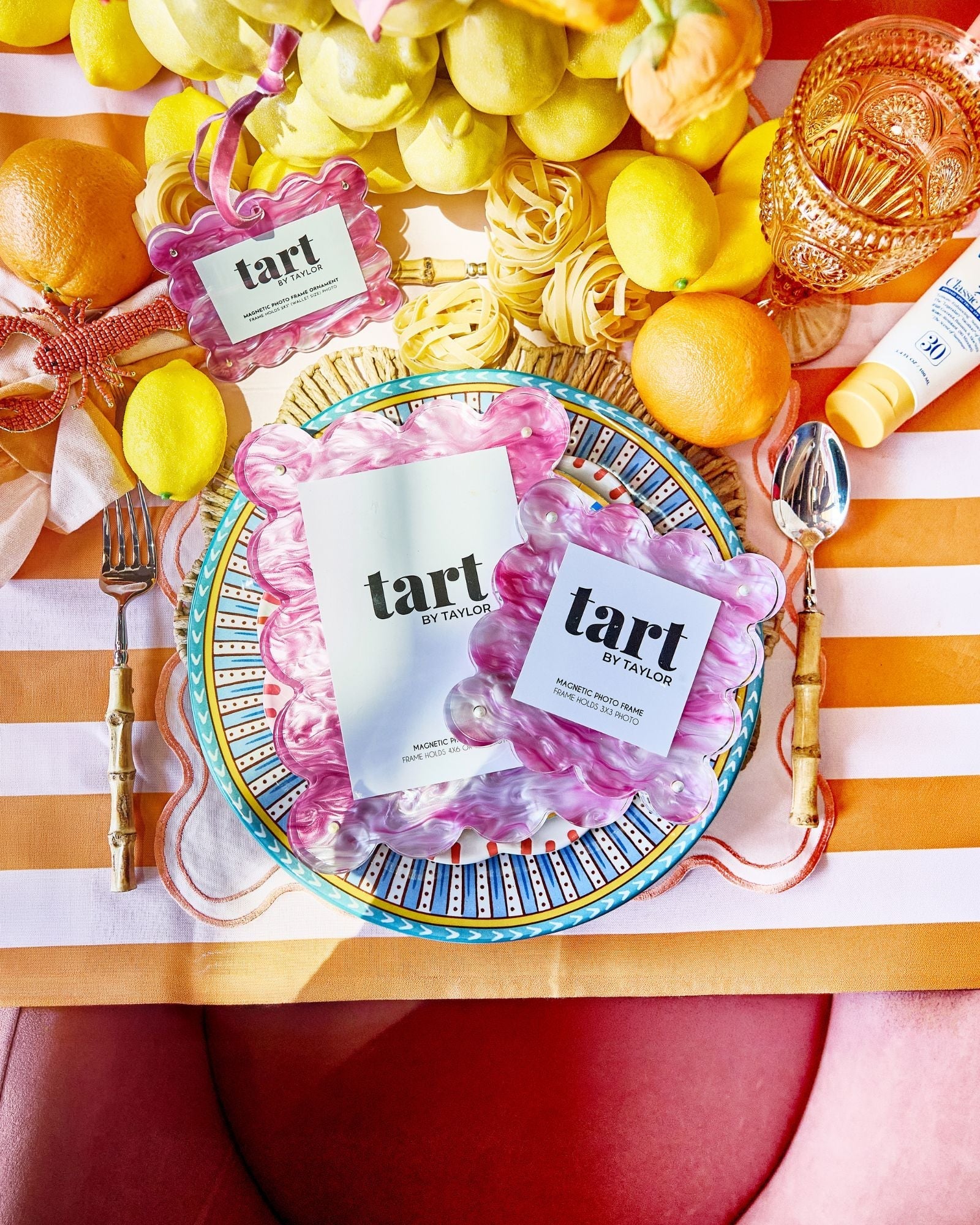 Pink Marbled Acrylic Picture Frame - Tart By Taylor - FRAME-MARB-PINK