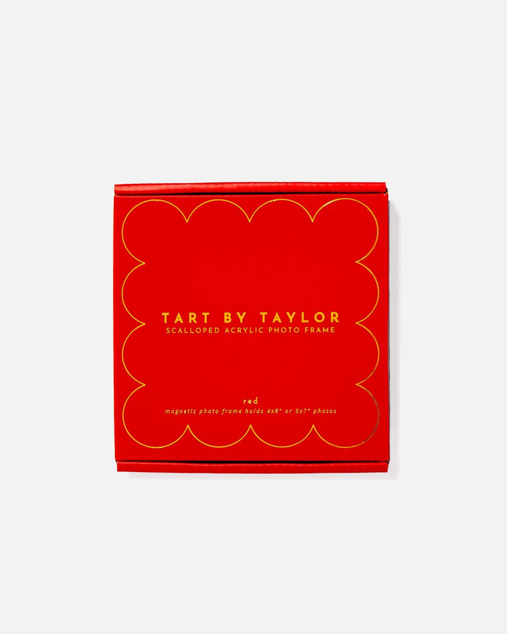 Red Mini Acrylic Picture Frame in its color-matched Tart By Taylor gift box