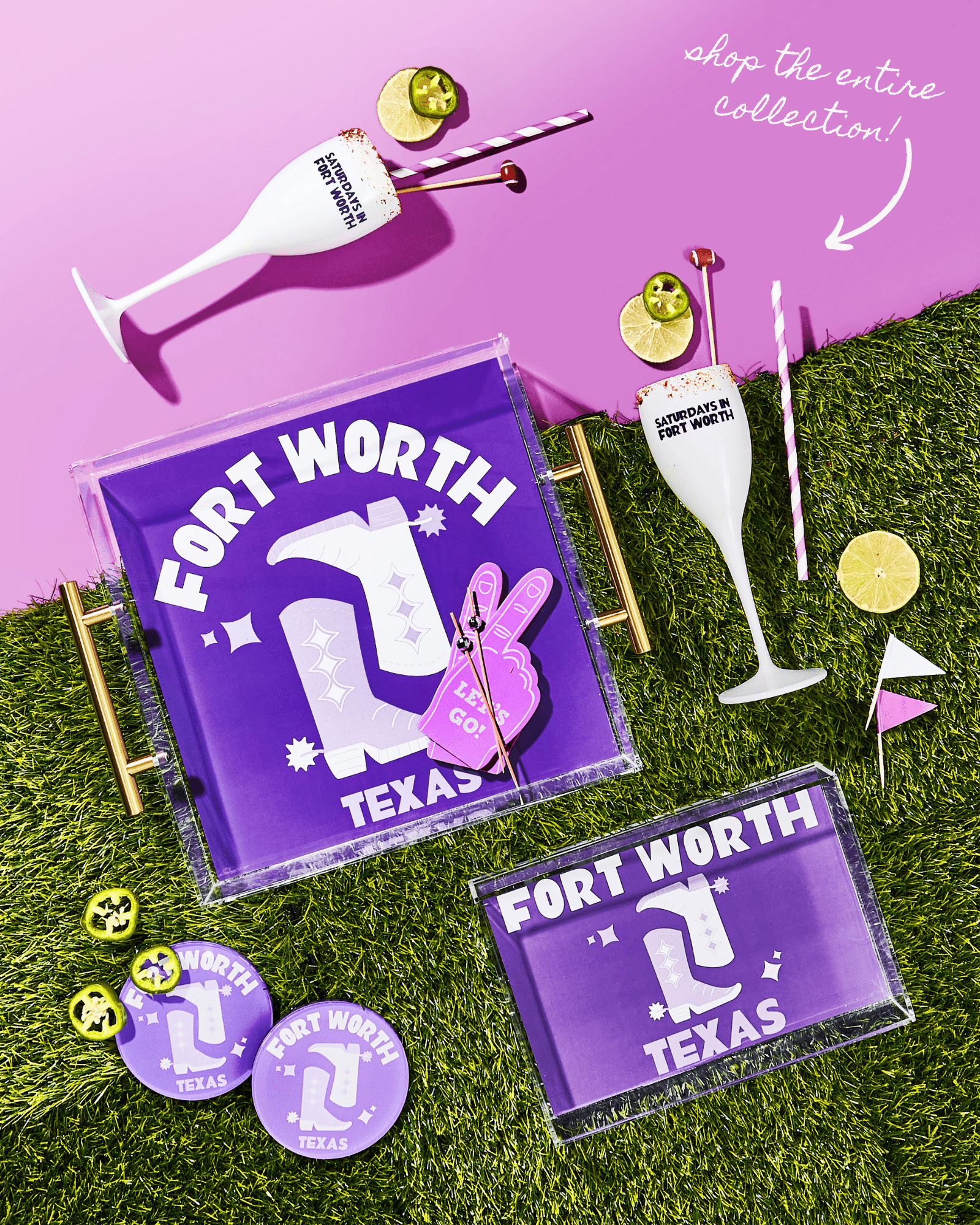 Saturdays In Fort Worth Flutes (Set of 2) - Tart By Taylor