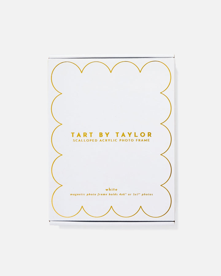 White Acrylic Picture Frame in its color-matched Tart By Taylor gift box