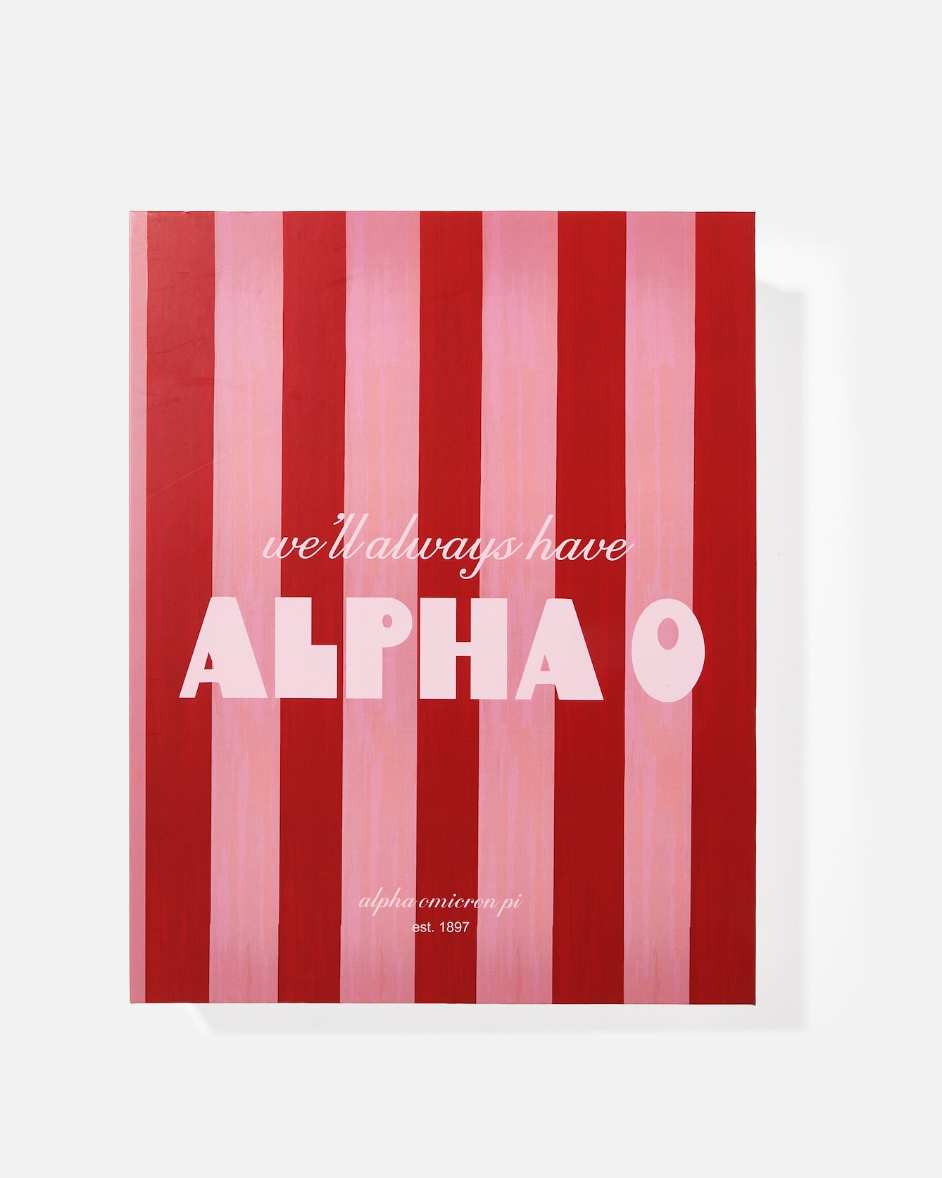 The image is a square with a bold, red and white striped background. The text "we'll always have" is written in white, and "ALPAO" is written in pink. Below the text, there is smaller text that reads "established 1997".