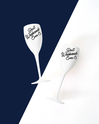 Best Weekend Ever Flutes (Set of 2)