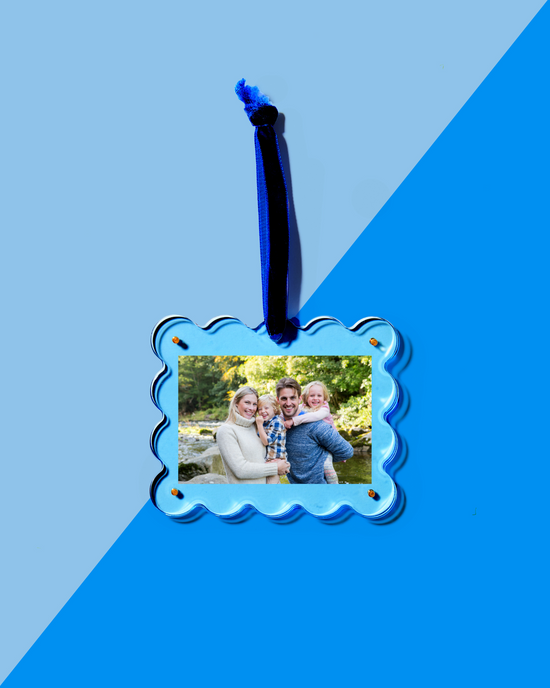 Neon Blue Frame Ornament