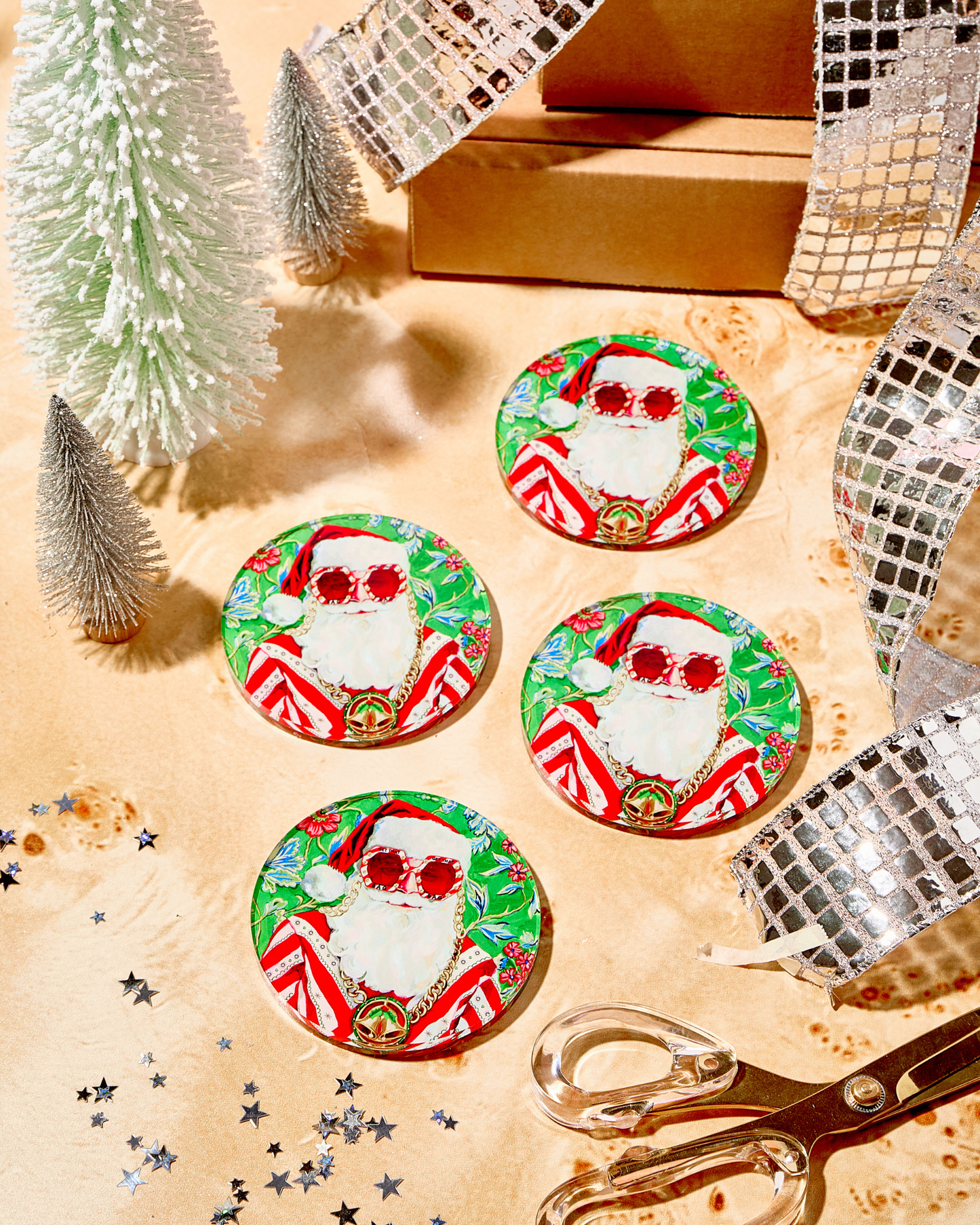 Swanky Santa Coasters