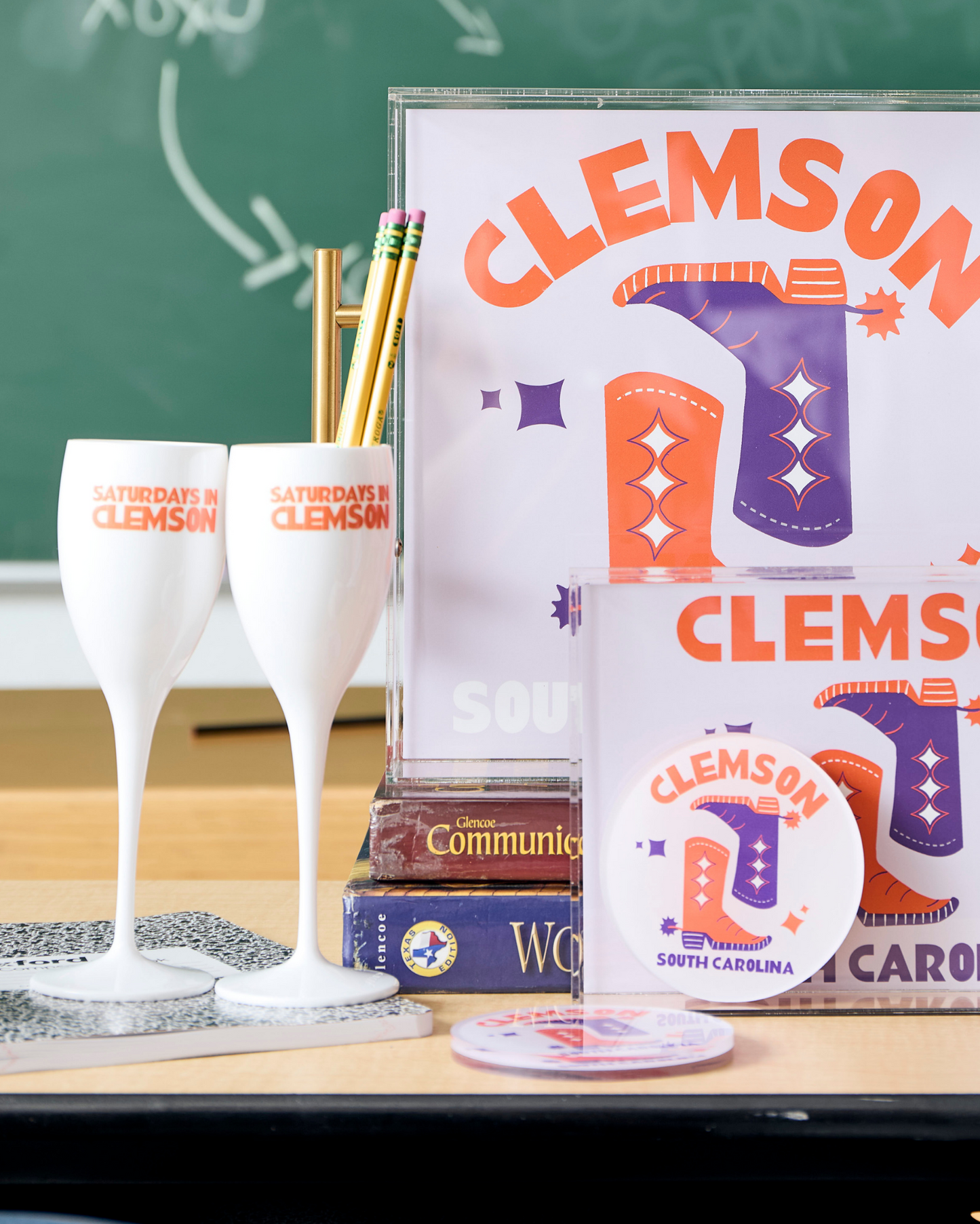 Saturdays In Clemson Flutes (Set of 2)