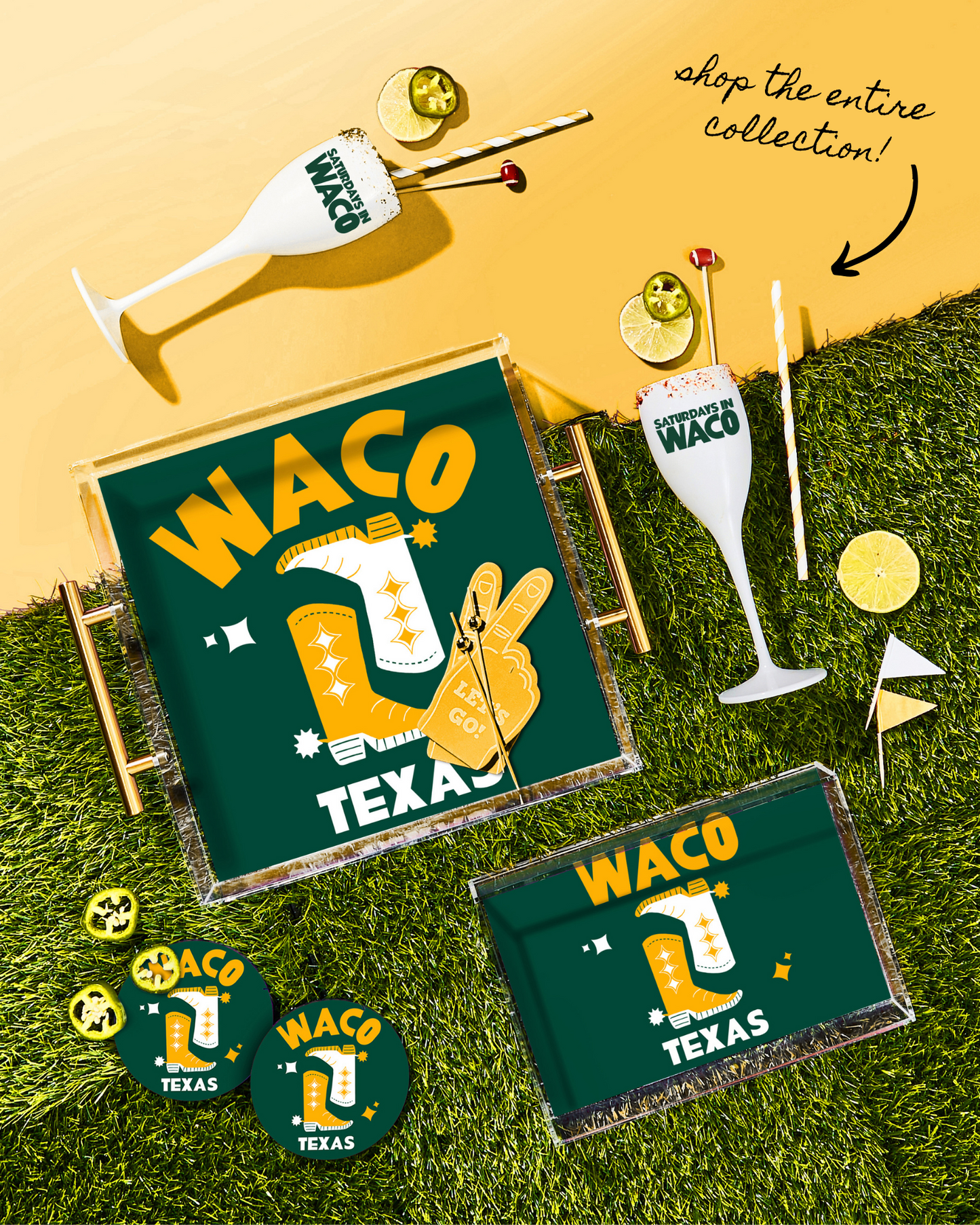 Saturdays In Waco Flutes (Set of 2)