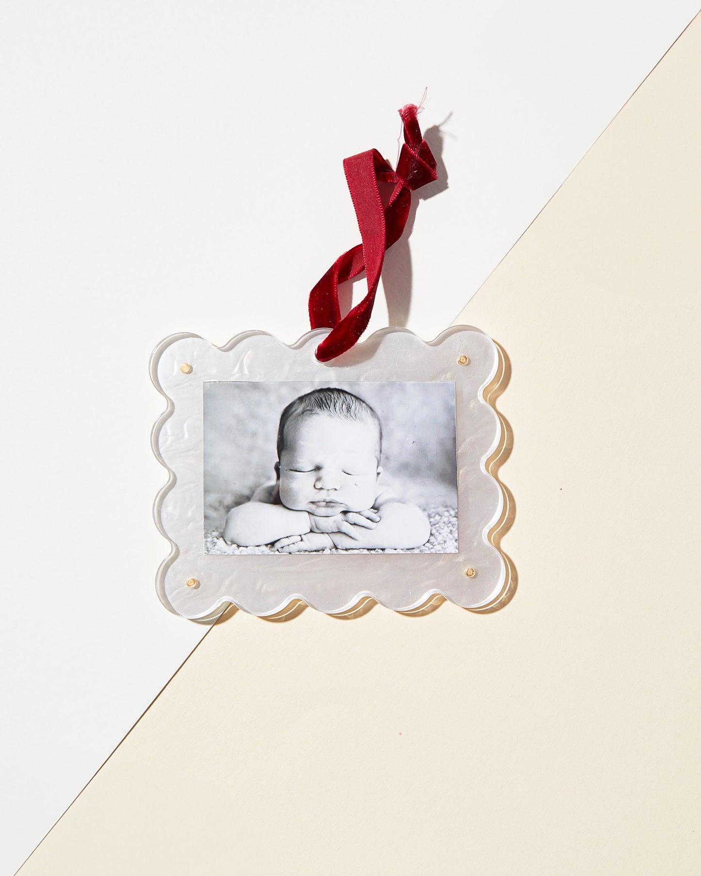 Load image into Gallery viewer, Pearl White Mini Frame Ornament
