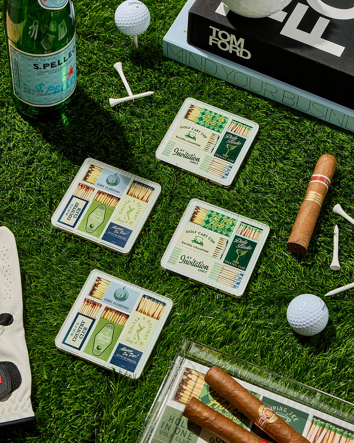 Golf Matchbook Coasters