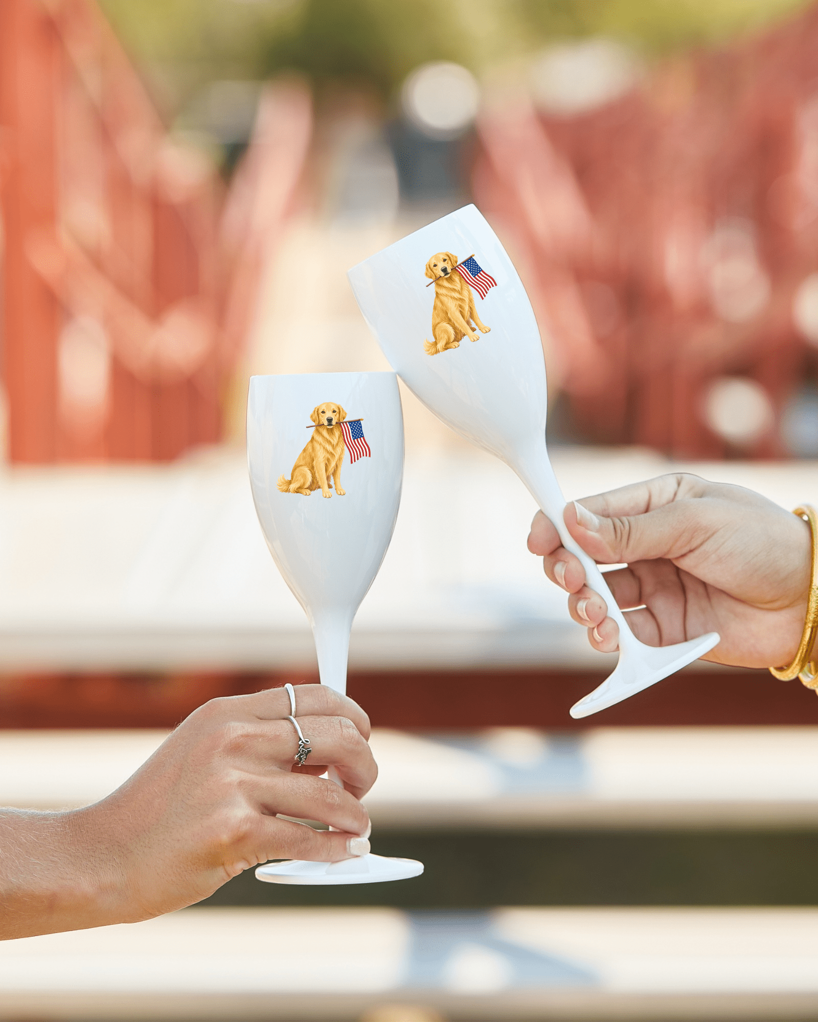 All American Pup Champagne Flutes (Set of 2) - Tart By Taylor