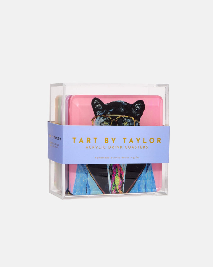 Big Cats | Set of 4 Coasters packaged in an acrylic display box