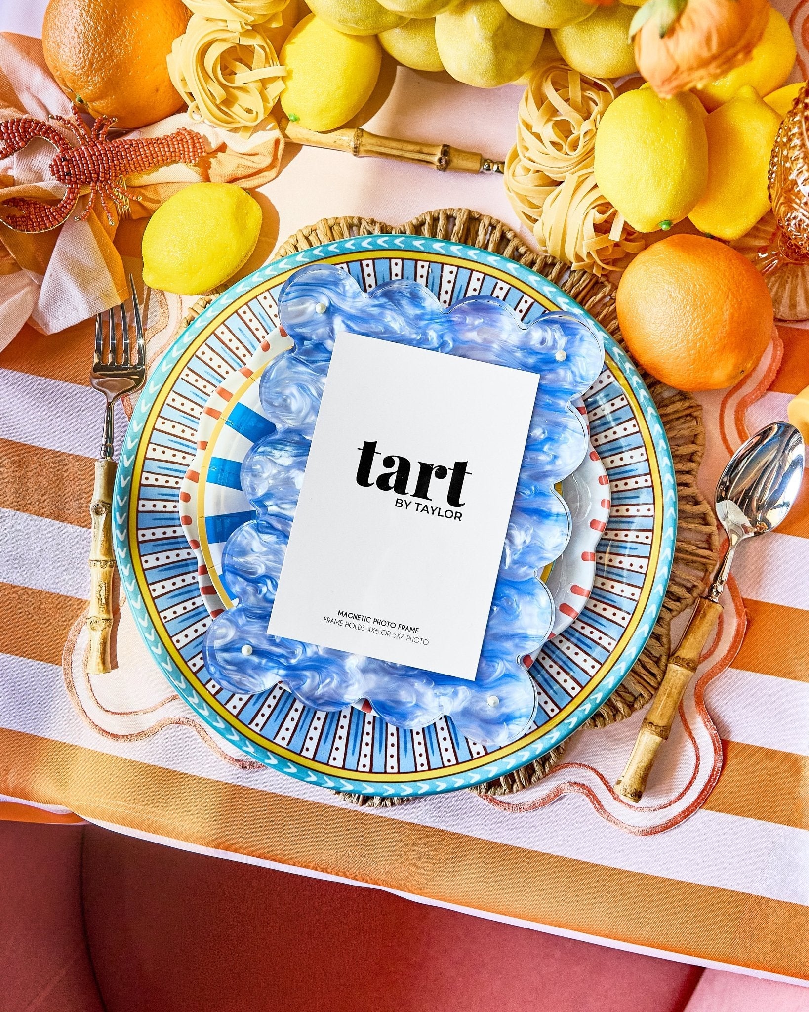 Blue Marbled Acrylic Picture Frame - Tart By Taylor - FRAME-MARB-BLUE