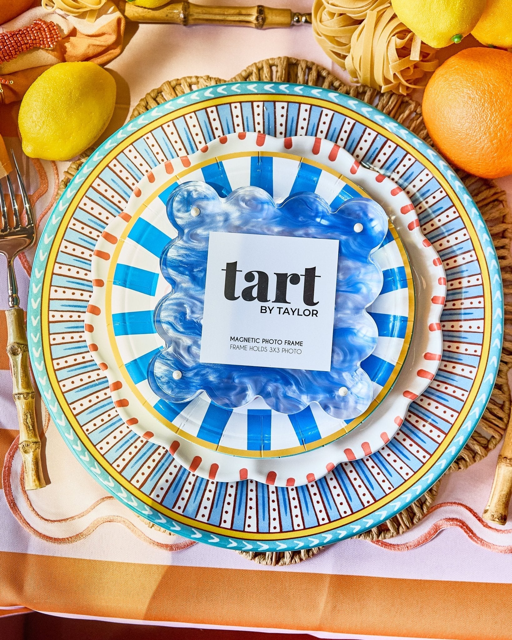 Blue Marbled Mini Acrylic Picture Frame - Tart By Taylor - MINIFRAME-MARB-BLUE