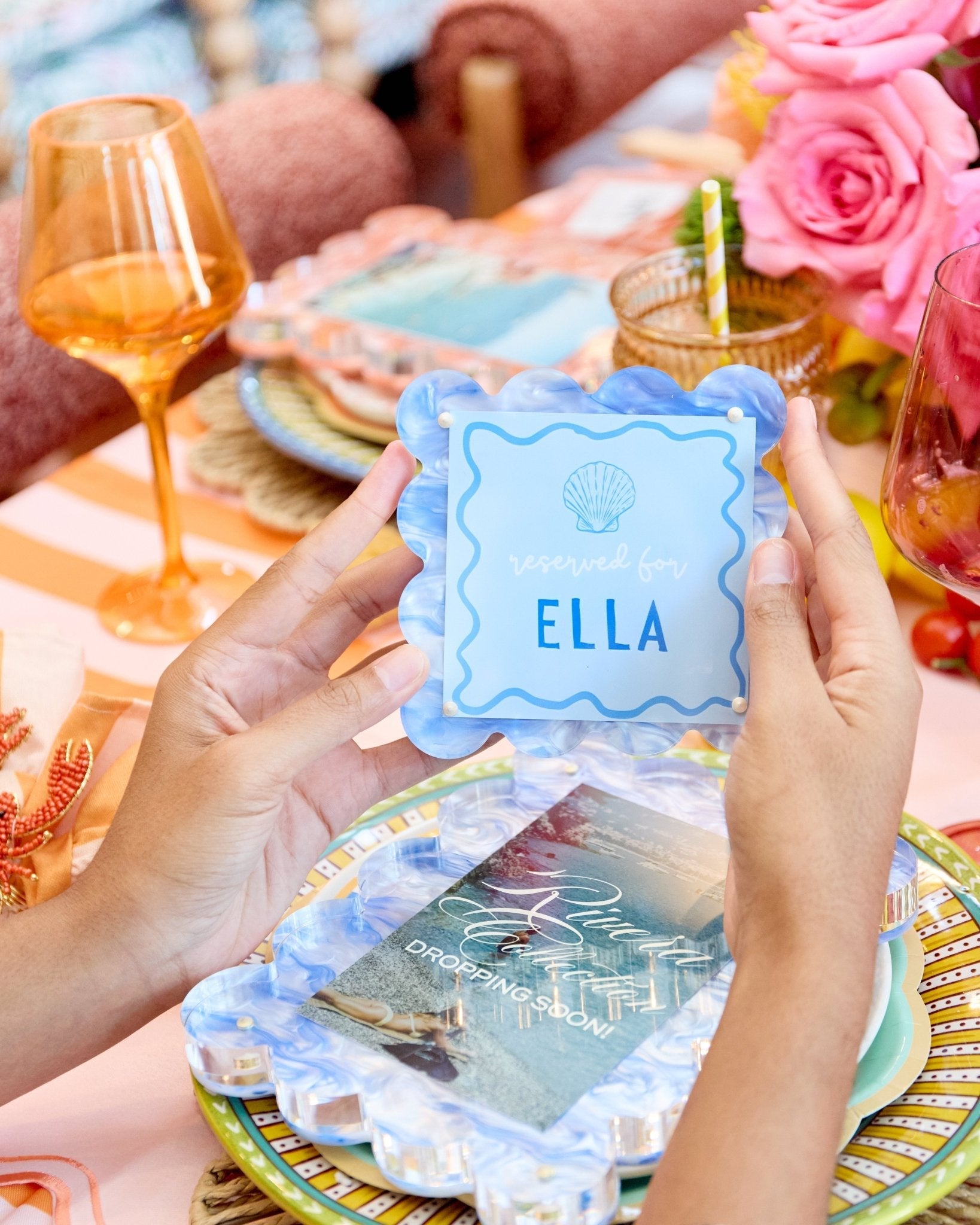 Blue Marbled Mini Acrylic Picture Frame - Tart By Taylor - MINIFRAME-MARB-BLUE