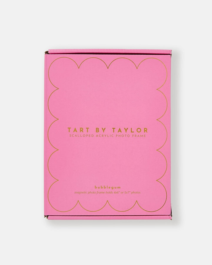 Bubblegum Acrylic Picture Frame in its color-matched Tart By Taylor gift box