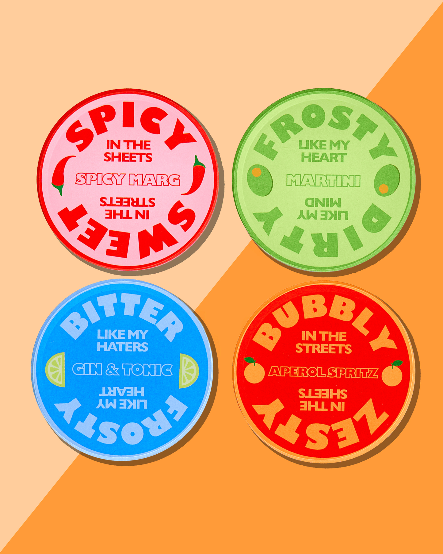 Drinks On Me | Set of 4 Coasters - Tart By Taylor