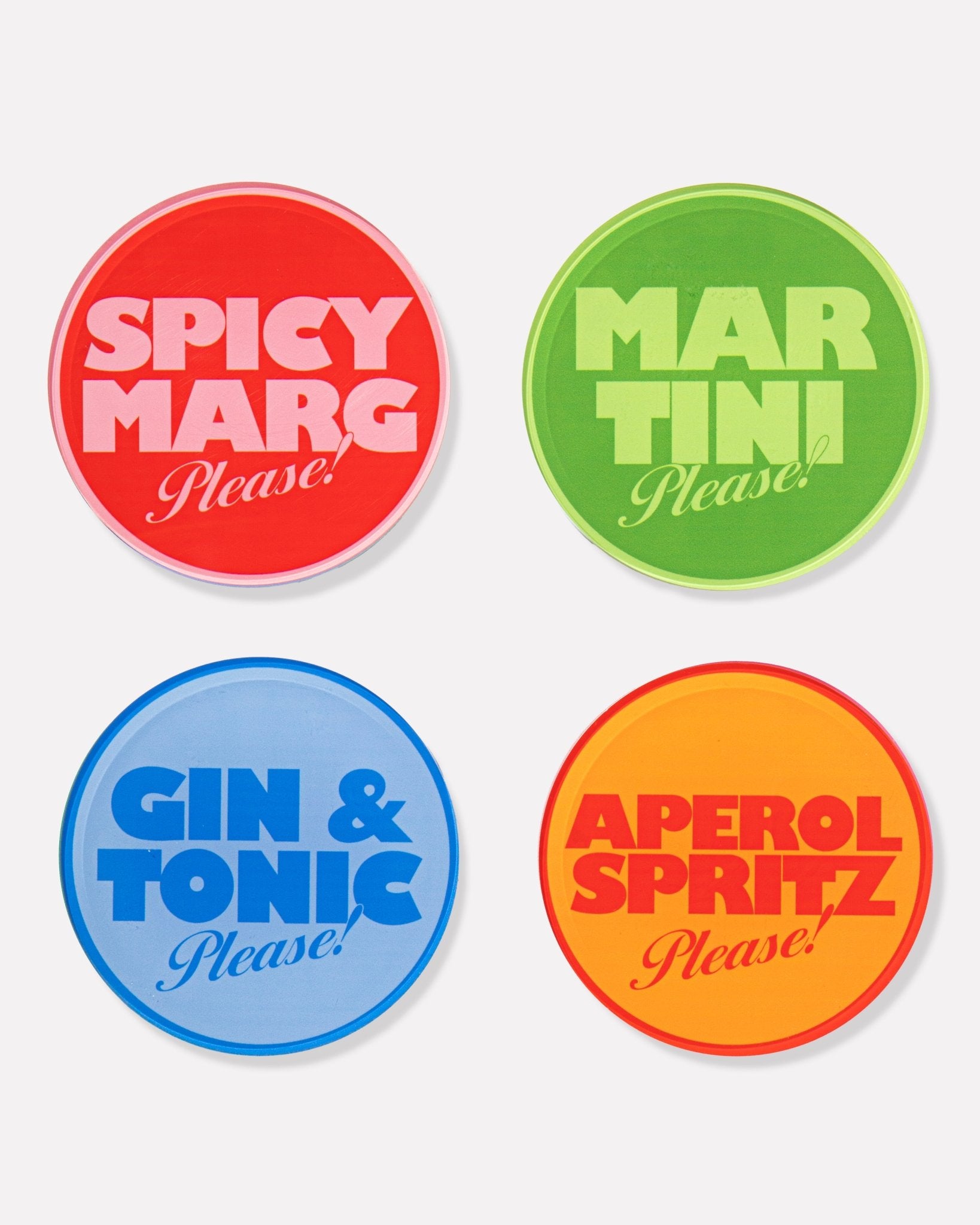 Drinks On Me Set of 4 Coasters