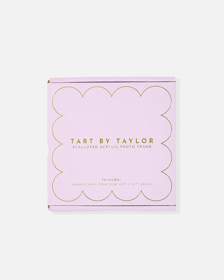 Lavender Mini Acrylic Picture Frame in its color-matched Tart By Taylor gift box