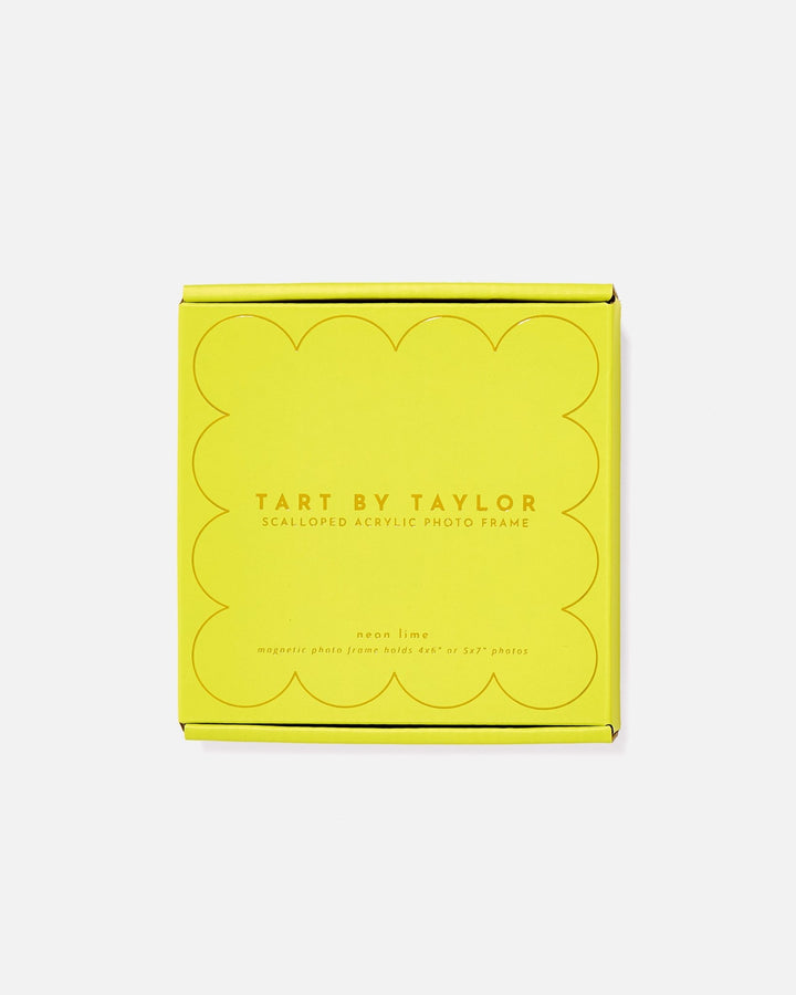 Neon Lime Mini Acrylic Picture Frame in its color-matched Tart By Taylor gift box