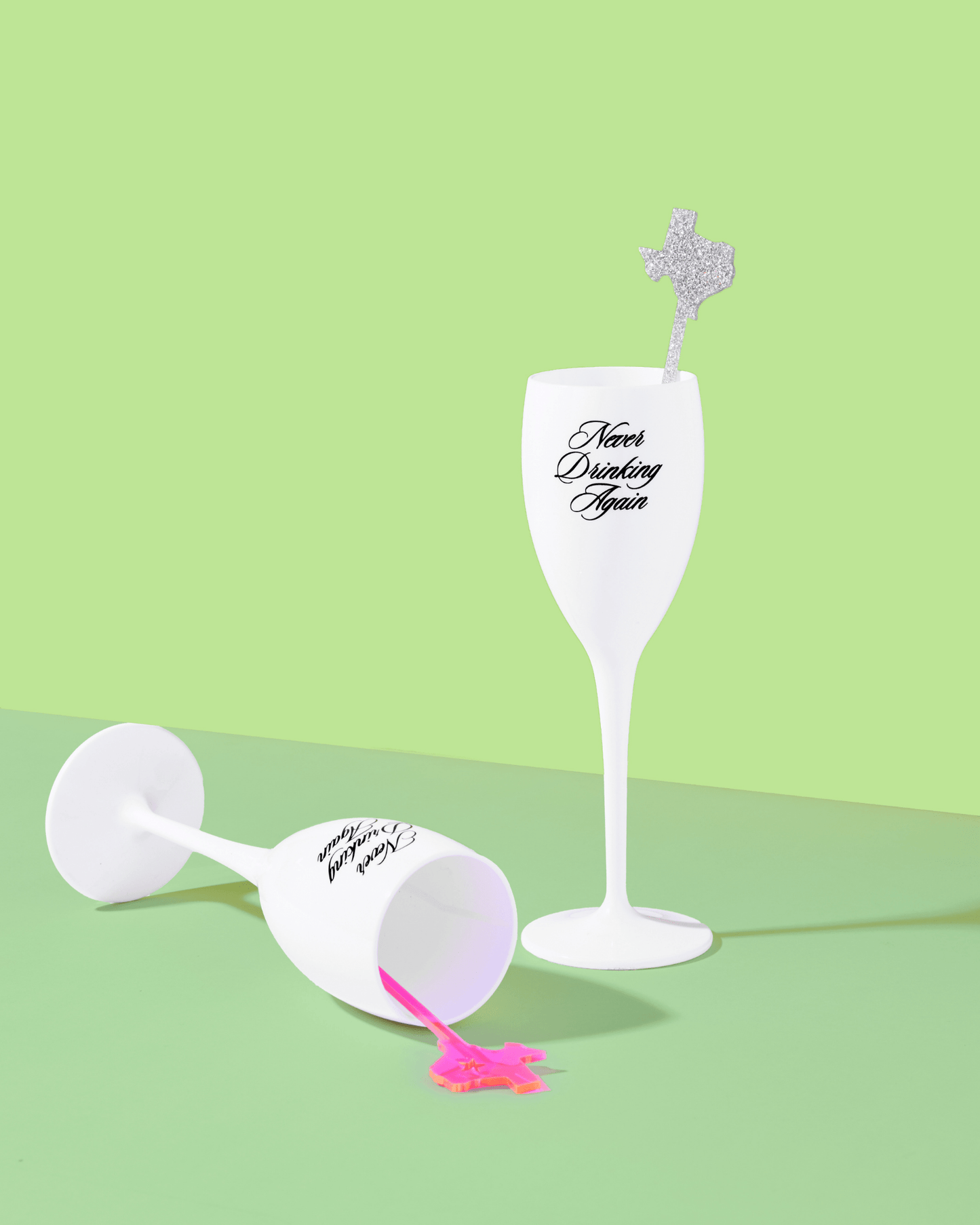 Never Drinking Again Flutes (Set of 2) - Tart By Taylor