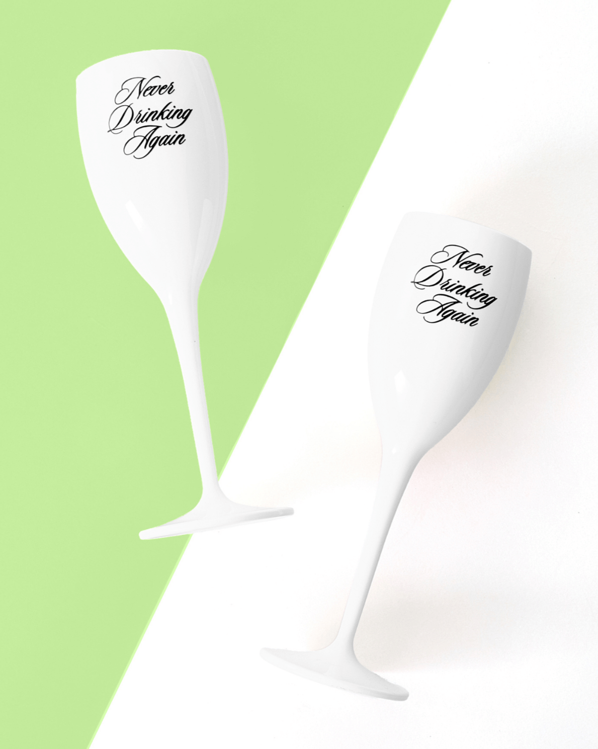 Never Drinking Again Flutes (Set of 2) - Tart By Taylor