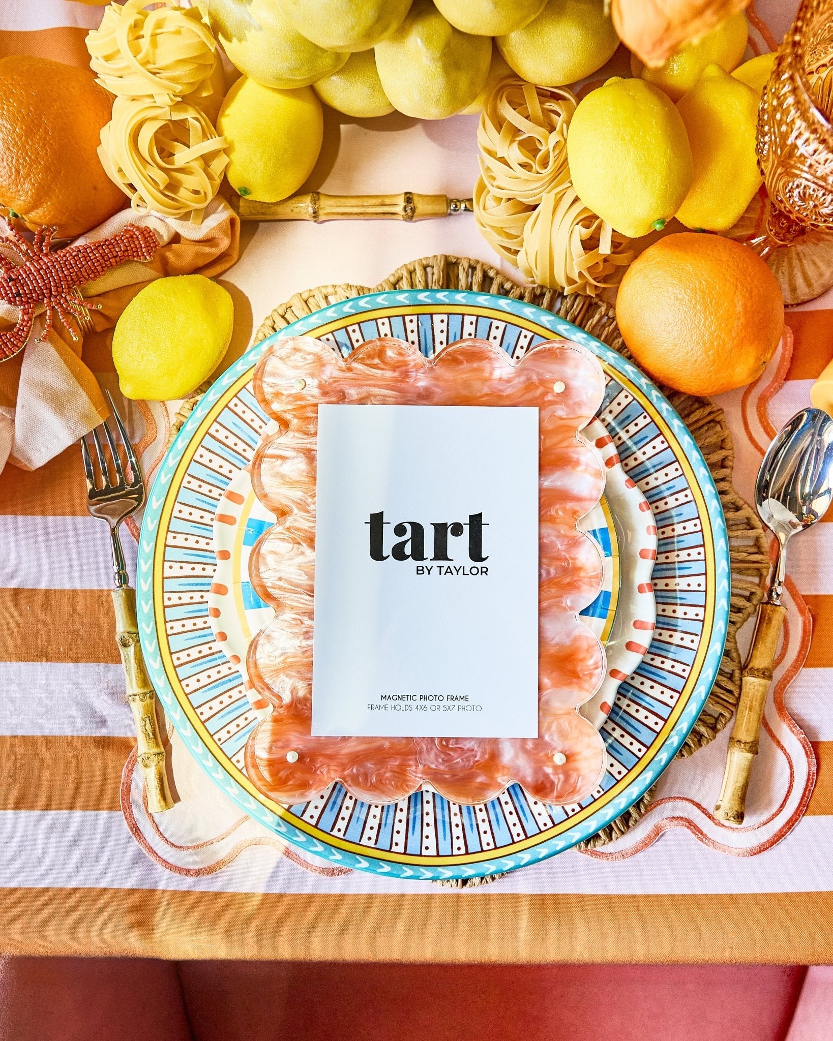 Orange Marbled Acrylic Picture Frame - Tart By Taylor - FRAME-MARB-ORANGE