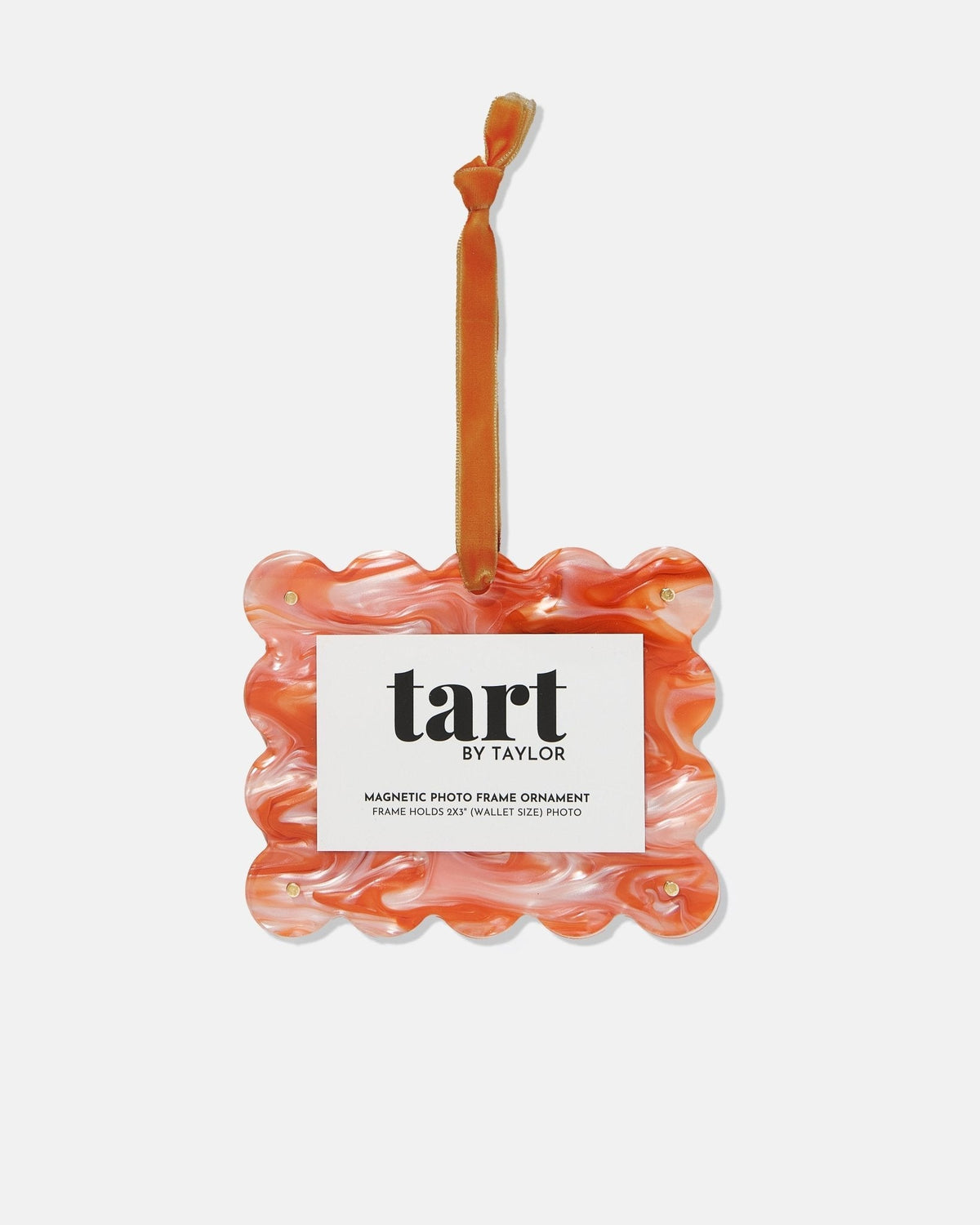 Orange Marbled Frame Ornament - Tart By Taylor