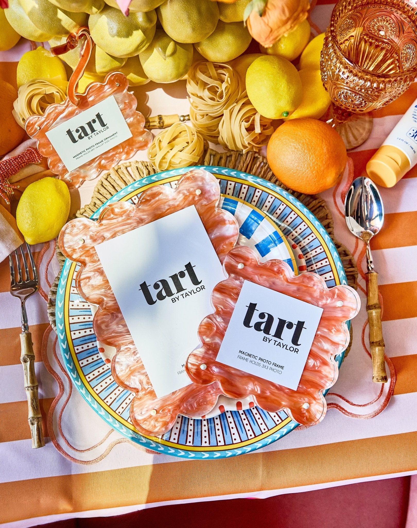 Orange Marbled Frame Ornament - Tart By Taylor