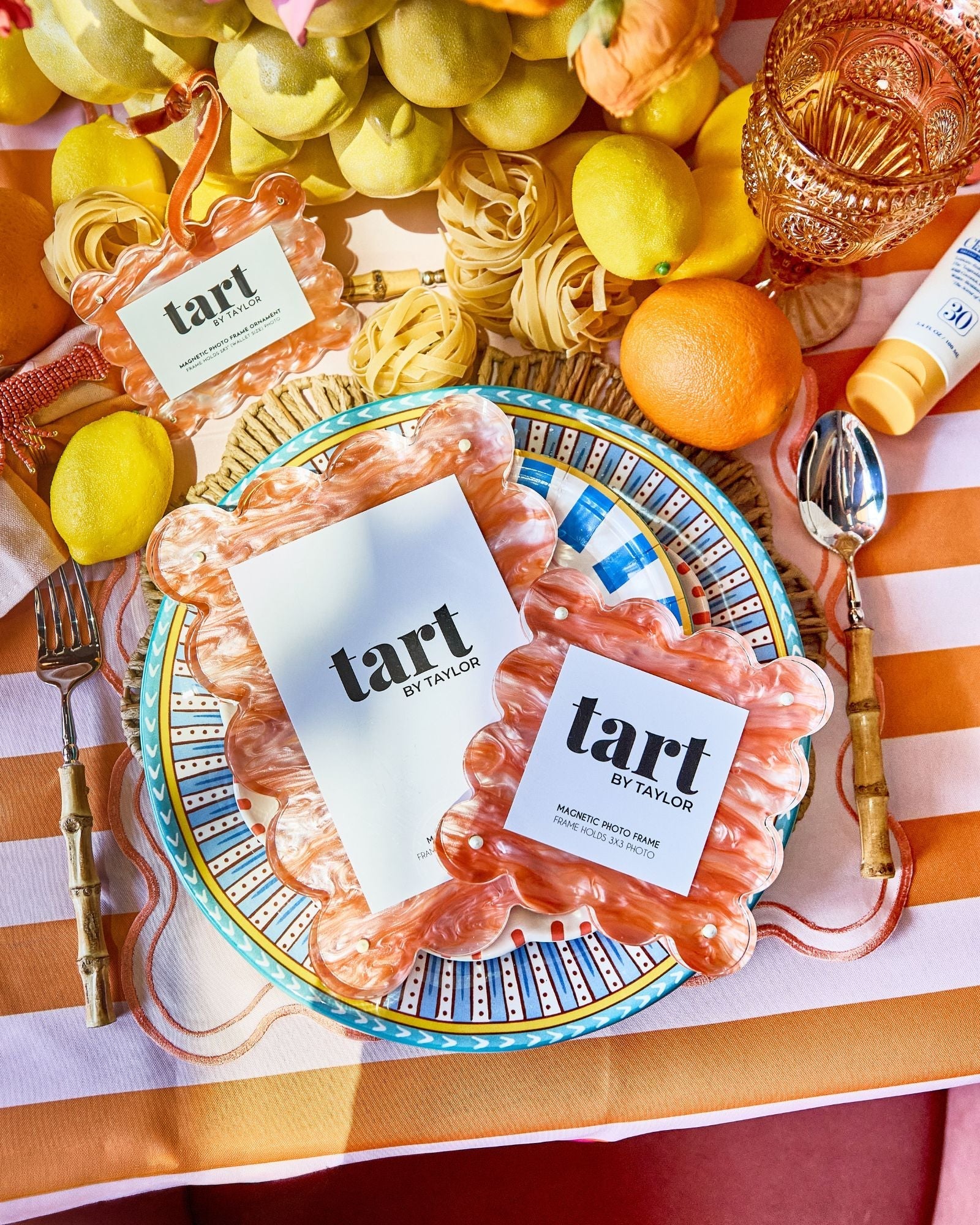 Orange Marbled Mini Acrylic Picture Frame - Tart By Taylor - MINIFRAME-MARB-ORANGE