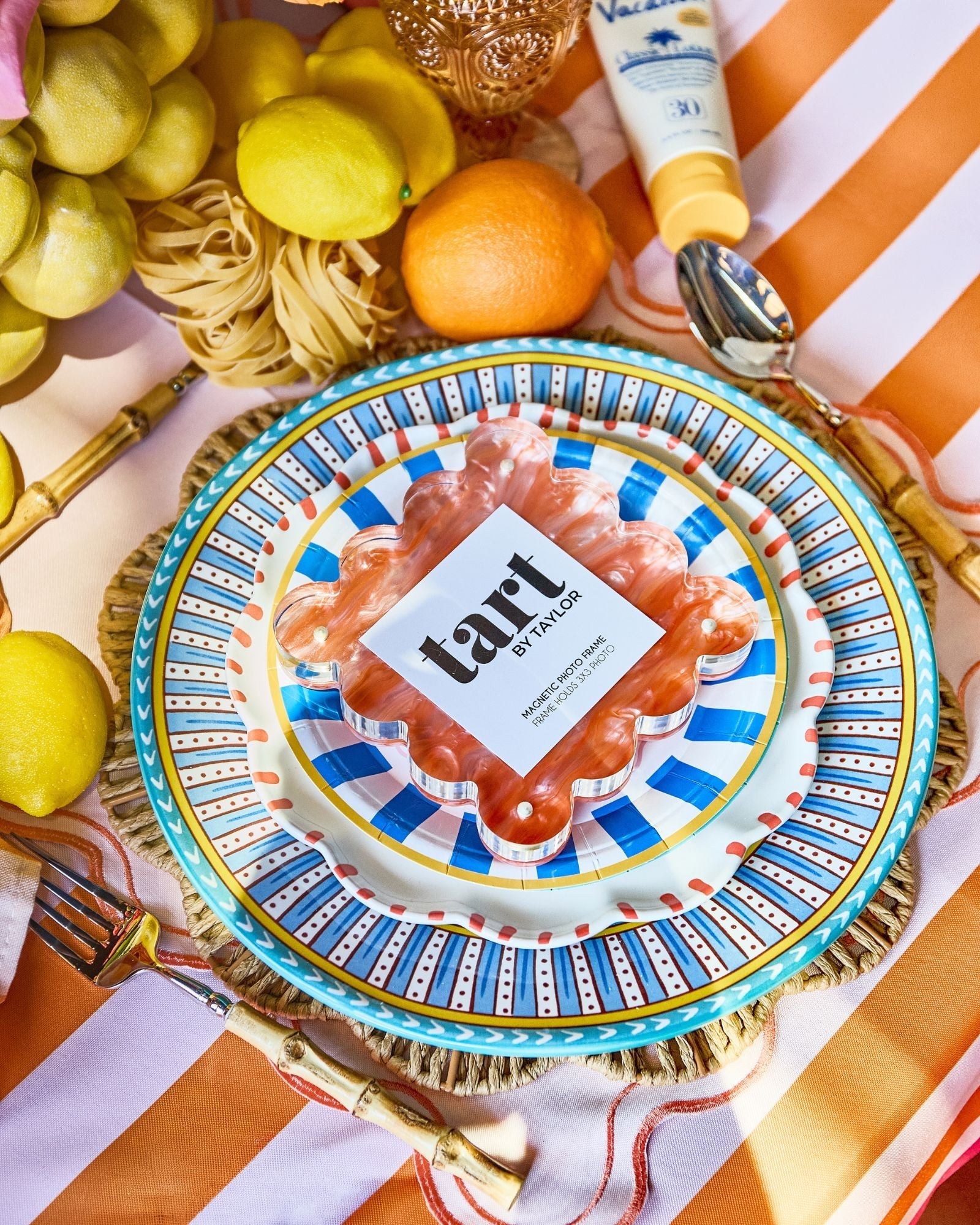 Orange Marbled Mini Acrylic Picture Frame - Tart By Taylor - MINIFRAME-MARB-ORANGE