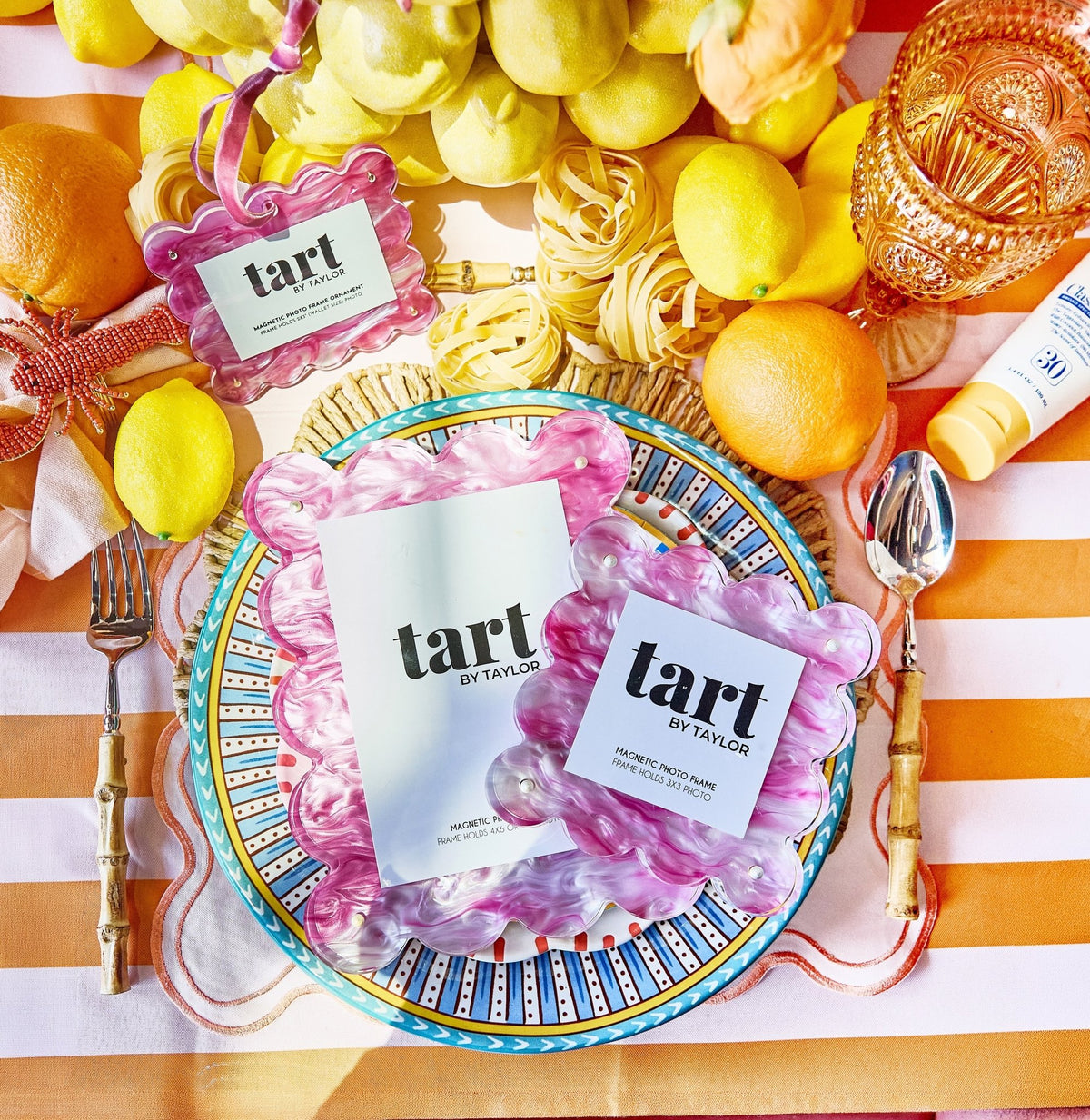 Pink Marbled Frame Ornament - Tart By Taylor