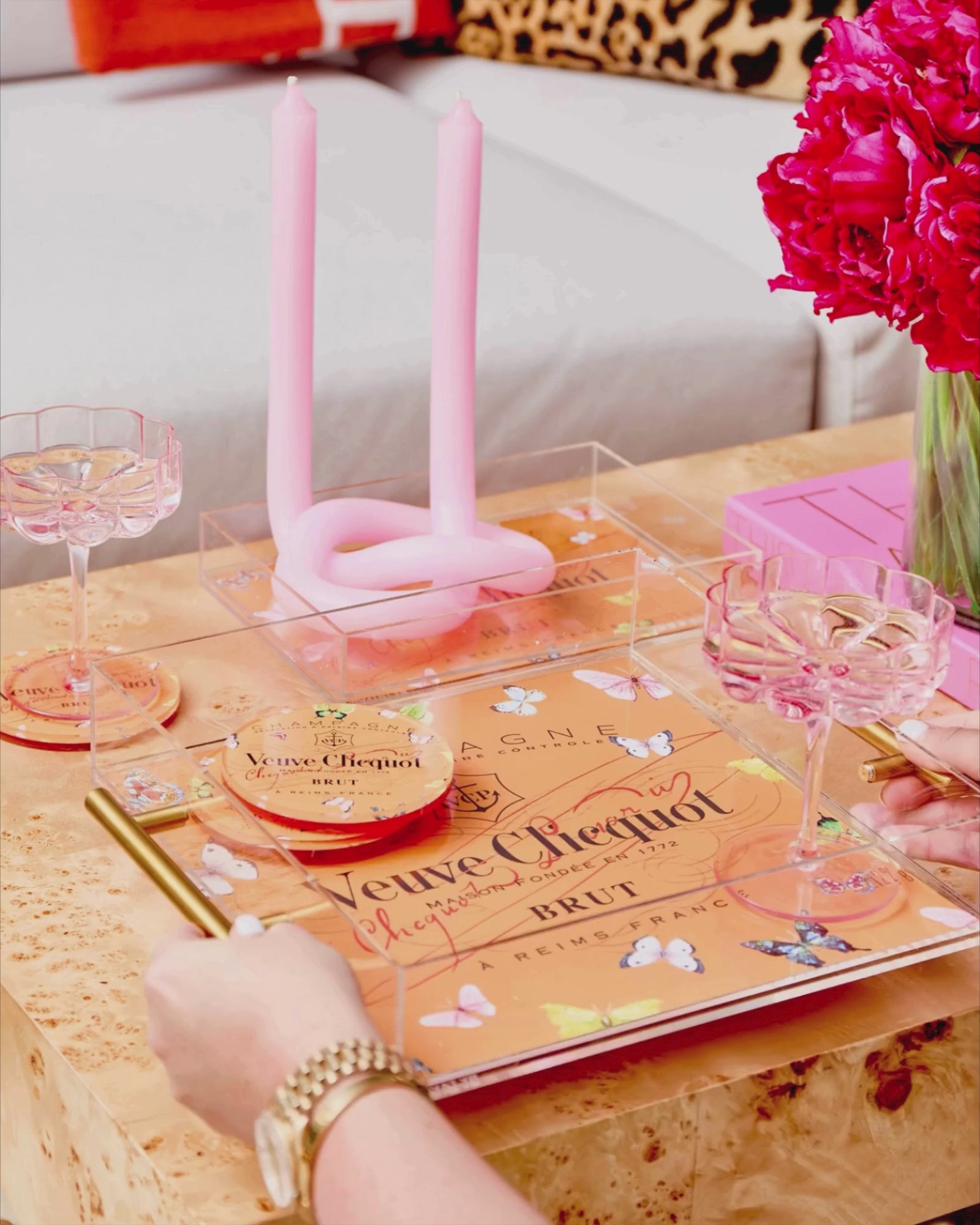 Large Acrylic Tray | Bubbly Butterfly