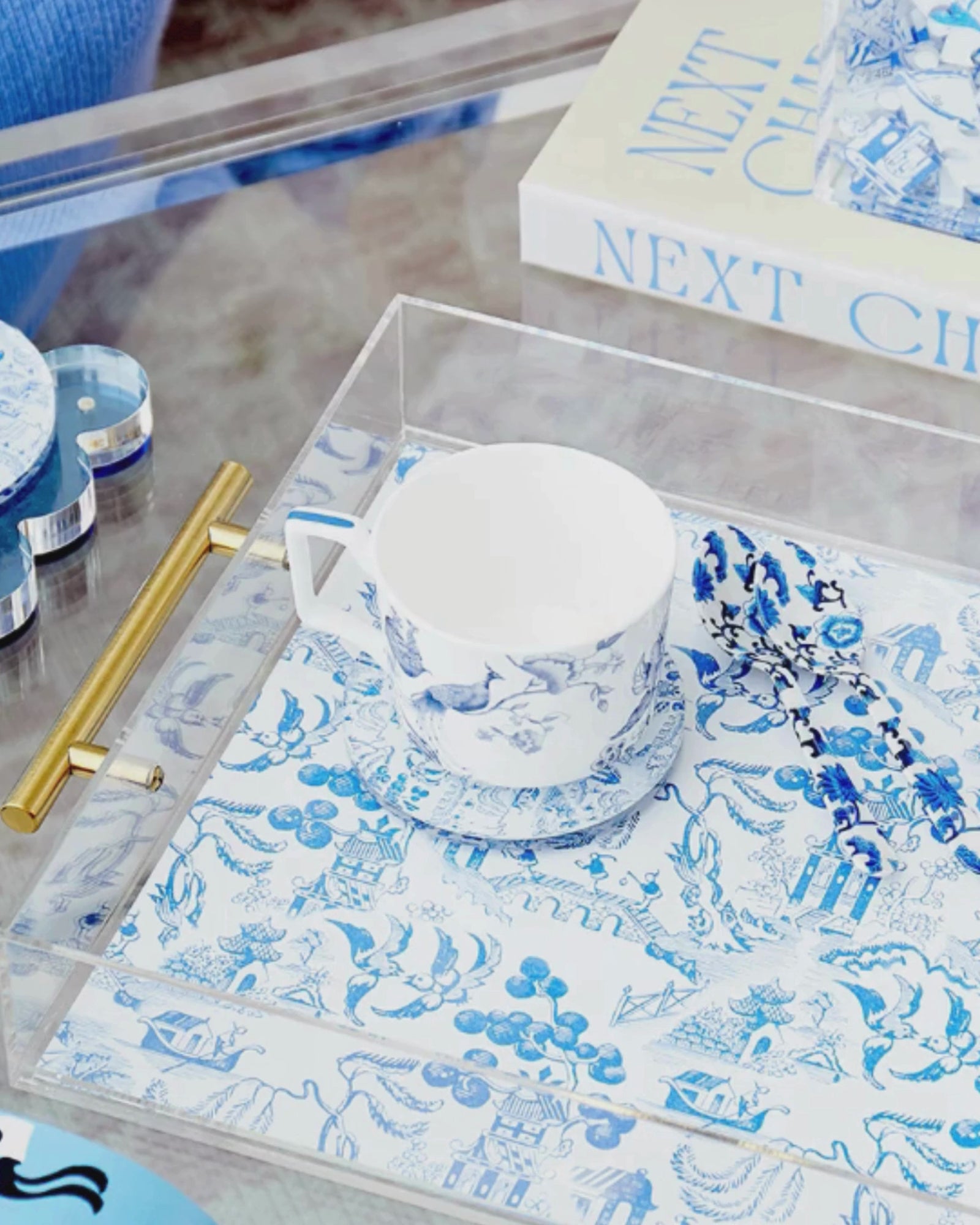 Large Acrylic Tray | Chinoiserie