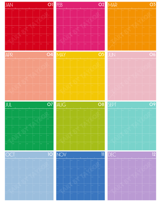 Rainbow Calendar Digital Files - Tart By Taylor