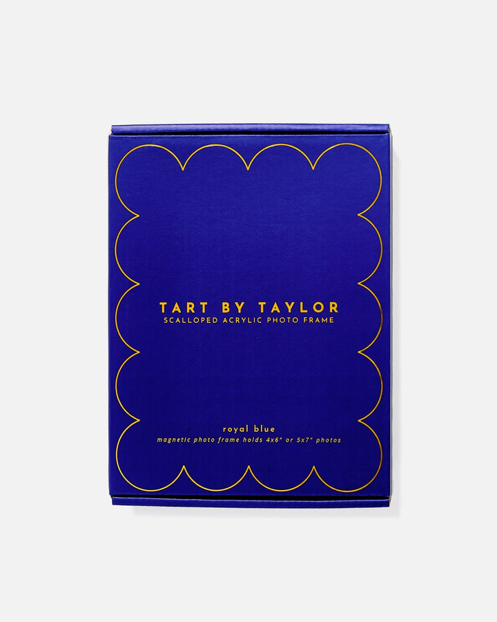 Royal Blue Acrylic Picture Frame in its color-matched Tart By Taylor gift box