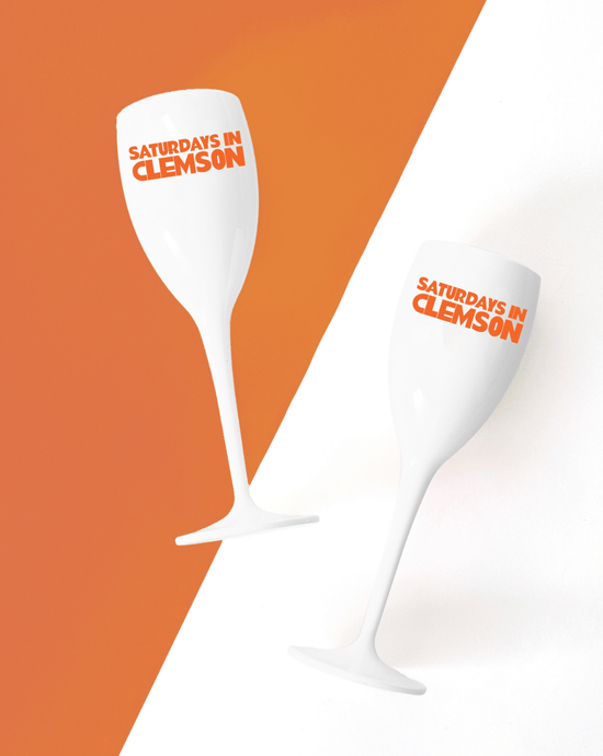 Saturdays In Clemson Flutes (Set of 2) - Tart By Taylor