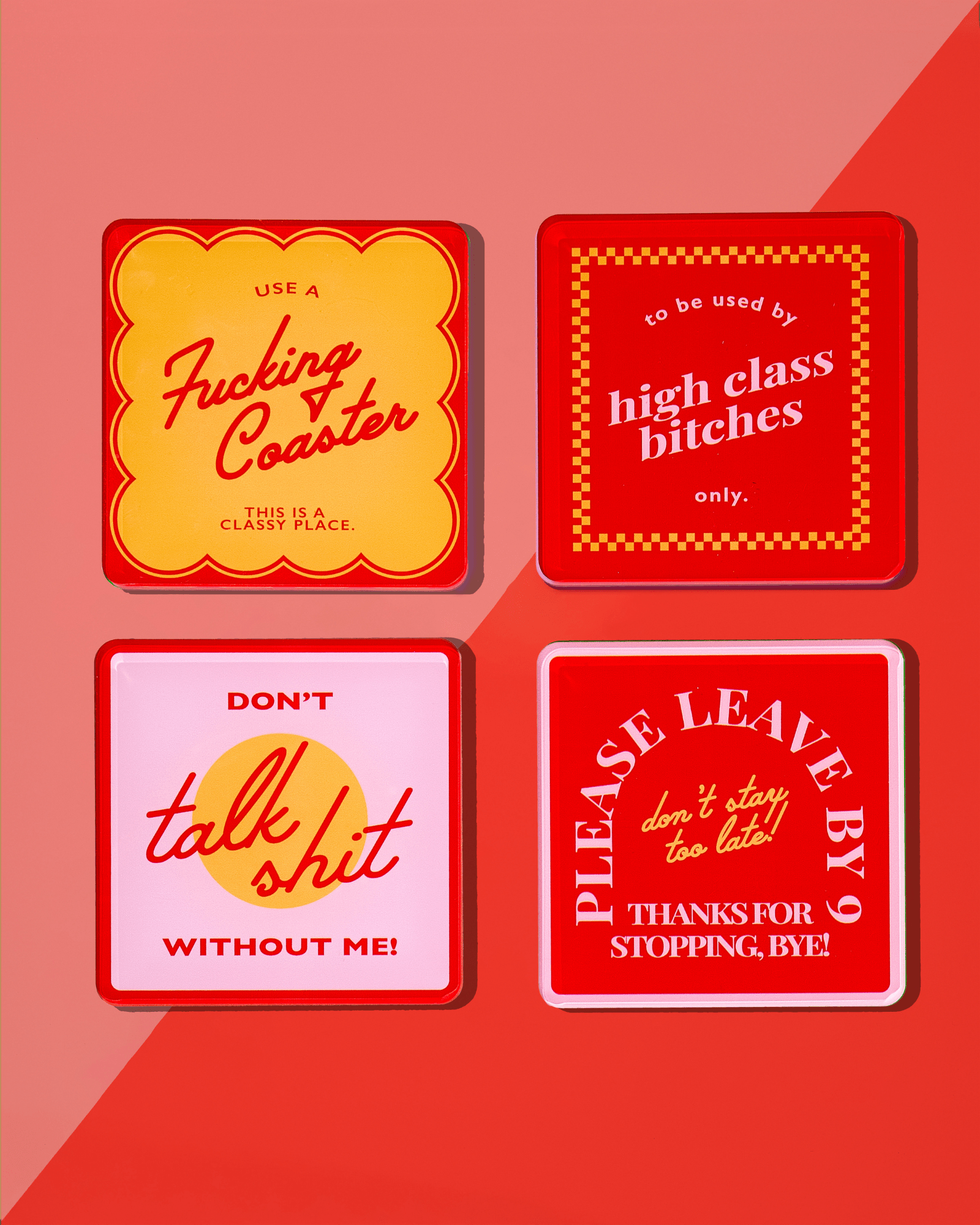 Snarky Red | Set of 4 Coasters - Tart By Taylor