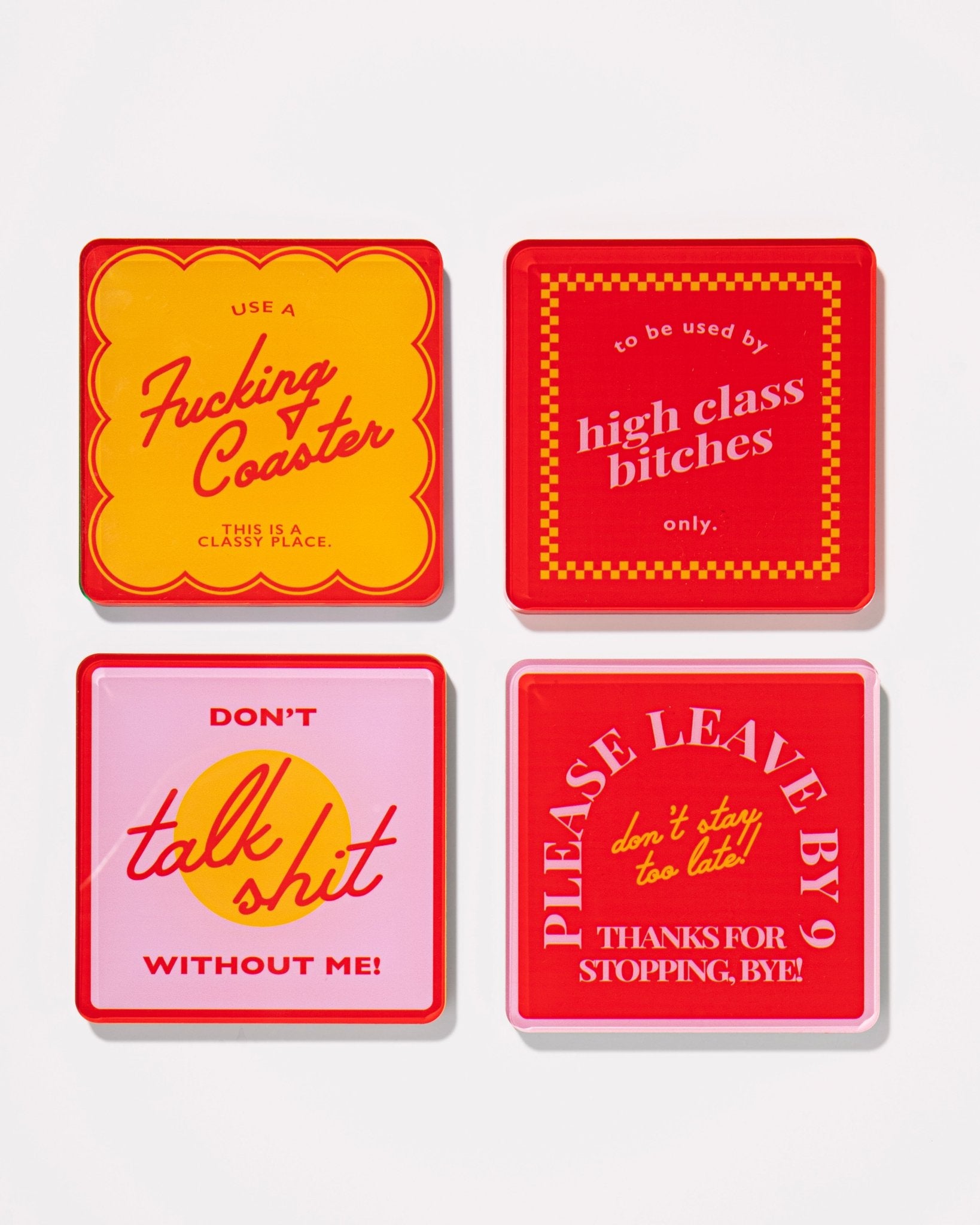 Snarky Red Set of 4 Coasters - Thumbnail 3