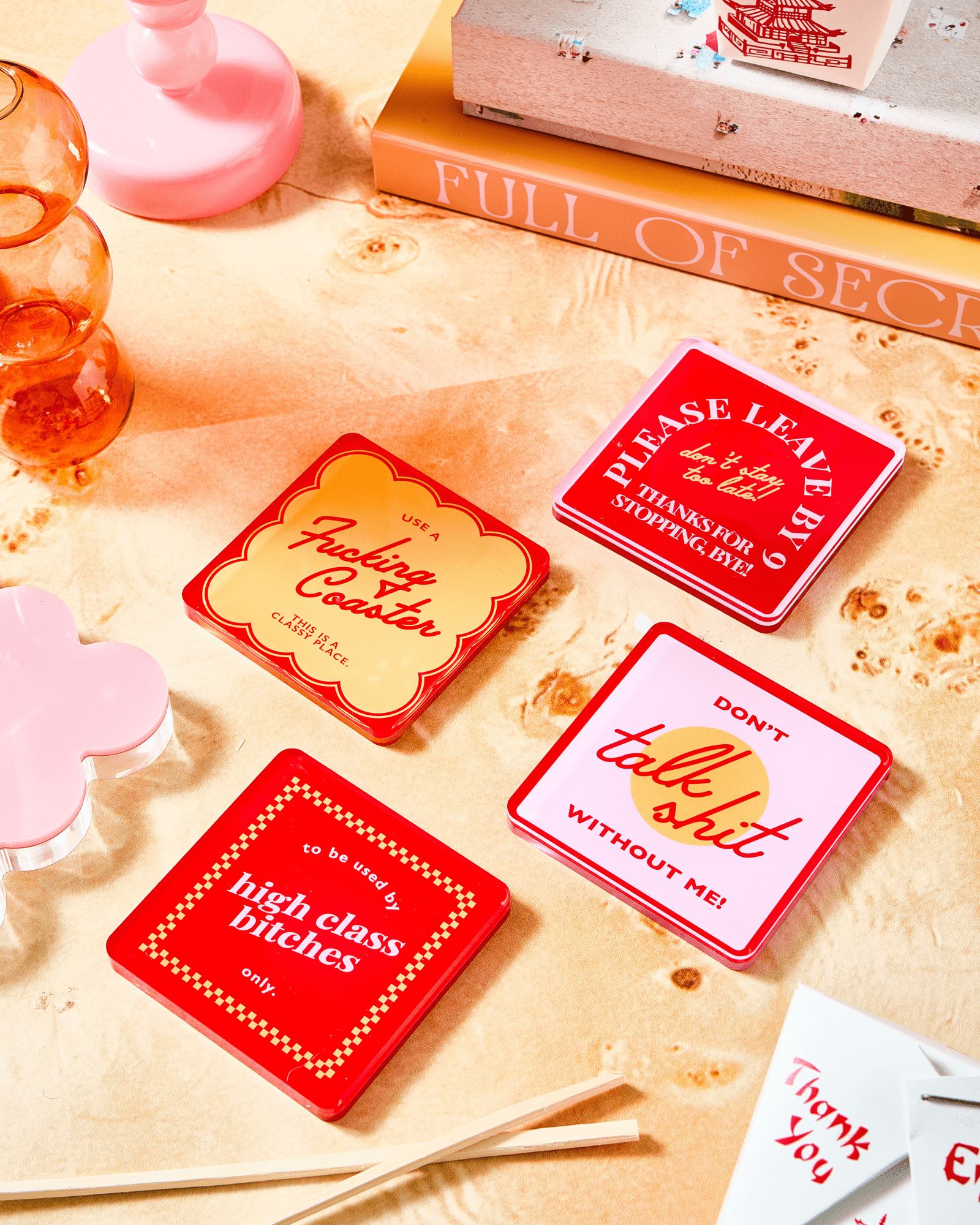 Snarky Red | Set of 4 Coasters - Tart By Taylor