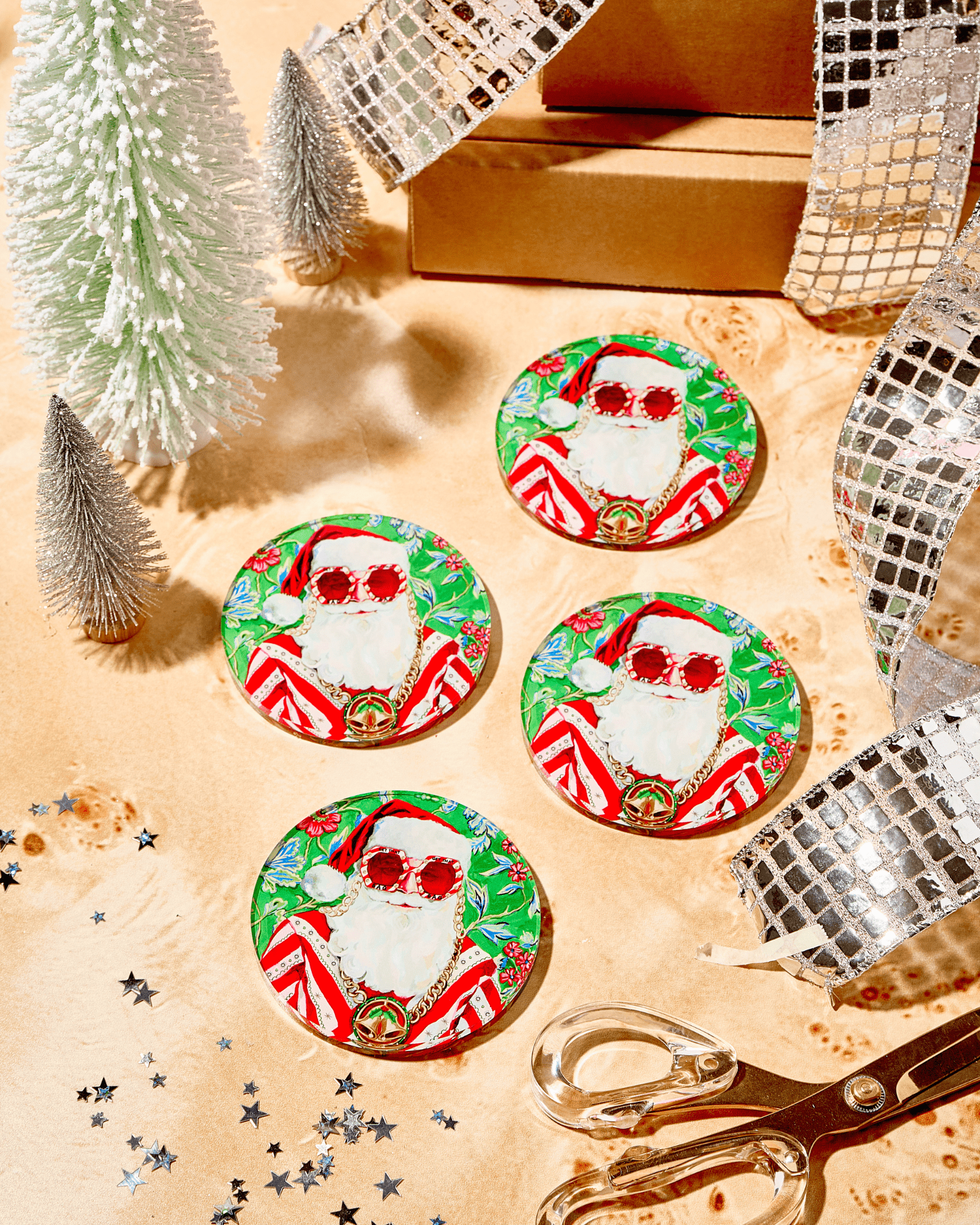 Swanky Santa Coasters - Tart By Taylor