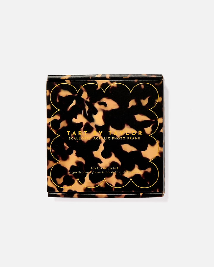 Tortoise Mini Acrylic Picture Frame in its color-matched Tart By Taylor gift box